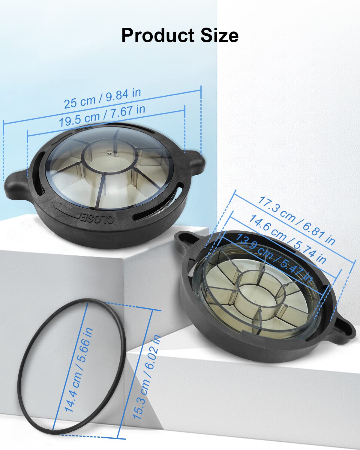 Pool Pump Lid Replacement Fit for Splapool Pureline Deluxe Above-Ground In-Ground Pool Pumps 0. 75 hp 1 hp 1.5hp Pump Pool Strainer Lid Replace #72728 72729 72730 72729 Swimming Pool Pump Basket Cover