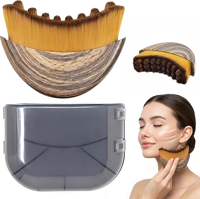 New Lymphatic Contour Face Brush - lymphatic drainage massager for Anti-Aging, Face Lifting & Lymphatic Drainage contour brush - Dry&Wet Use Facial Exfoliating Brush for Glowing Skin, Reduce Puffiness