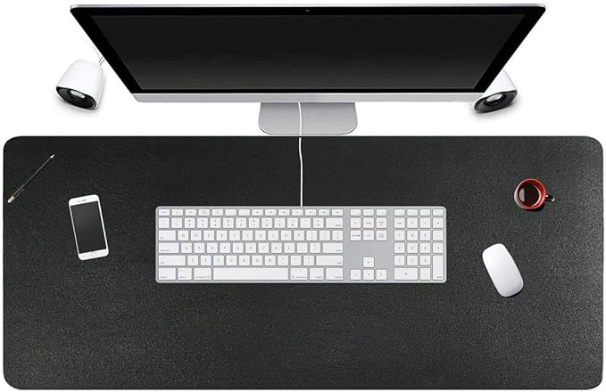 Desk Pad for Office Home 31" x 13",PU Leather Waterproof Large Desk Writing Mat Organizer,Multifunctional Ultra Thin Dual Use Desk Blotters Mouse Pad Protector ?€? (Black)