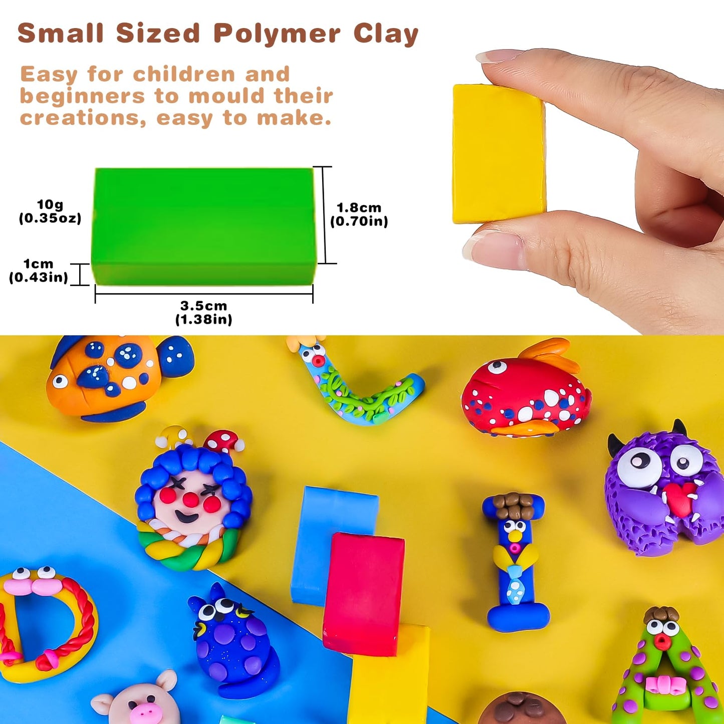 CiaraQ Polymer Clay Kit, Mini Modeling Clay Set for Kids/Beginners/Artist, 48 Colors