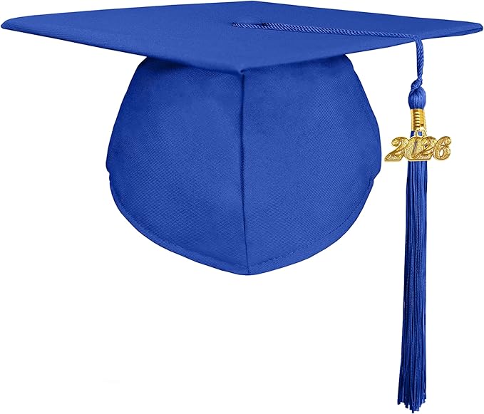 GradPlaza Matte Graduation Cap 2025 and 2026 Tassel Adult Graduation hat for High School College