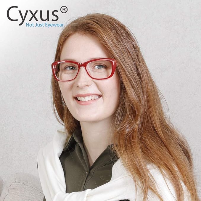 Cyxus Semi Rim Blue Light Glasses for Men Women TR90 Metal Frame UV Blocking Computer Glasses Clear Lens Square Eyewear