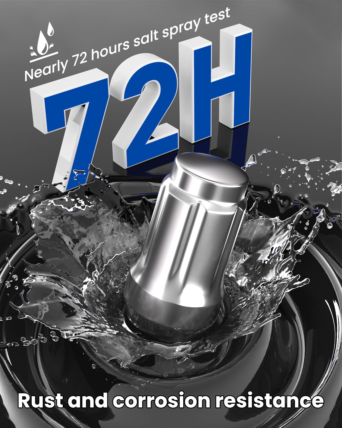 GAsupply 12x1.5 Lug Nuts Spline, Closed End Chrome Acorn Tuner Lug Nuts 1.38" 35mm Tall Conical Seat 60 Degree for Aftermarket Wheels, Pack of 20+1 Spline Tuner Socket Key