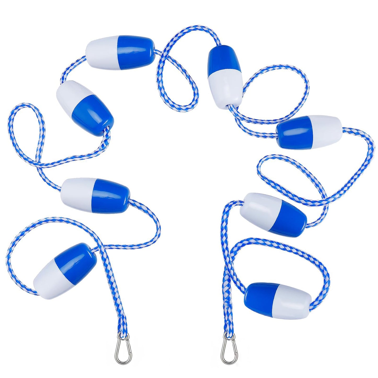 Aulock 20Ft Pool Safety Rope with Floats - Effective Visibility Floating Pool Rope Divider Barrier with Pre-Assembled Stainless Steel Hooks for Indoor and Outdoor Swimming Pools Separating Depth