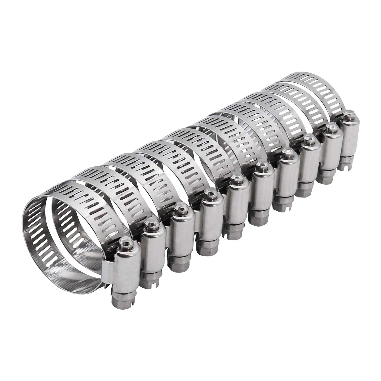 ROADFORMER 2" Worm Gear Hose Clamp - SAE 32 Size, Full Stainless Steel with 1/2" Band Width, Working Range 40mm - 64mmHose Clamps, 10 Pack