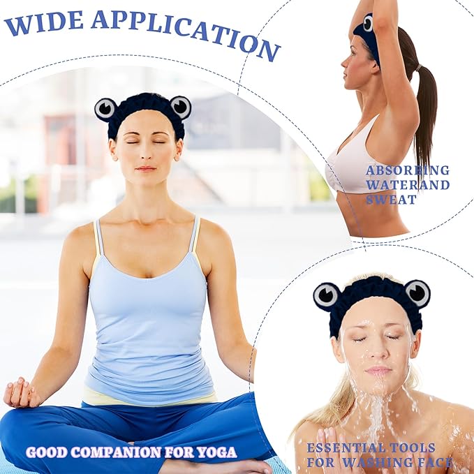 Jowmoy blackish green Frog Eye Elastic Headband - Versatile for Spa, Skincare, Makeup, Face Wash, Fun Gift for Women (1 Pack)