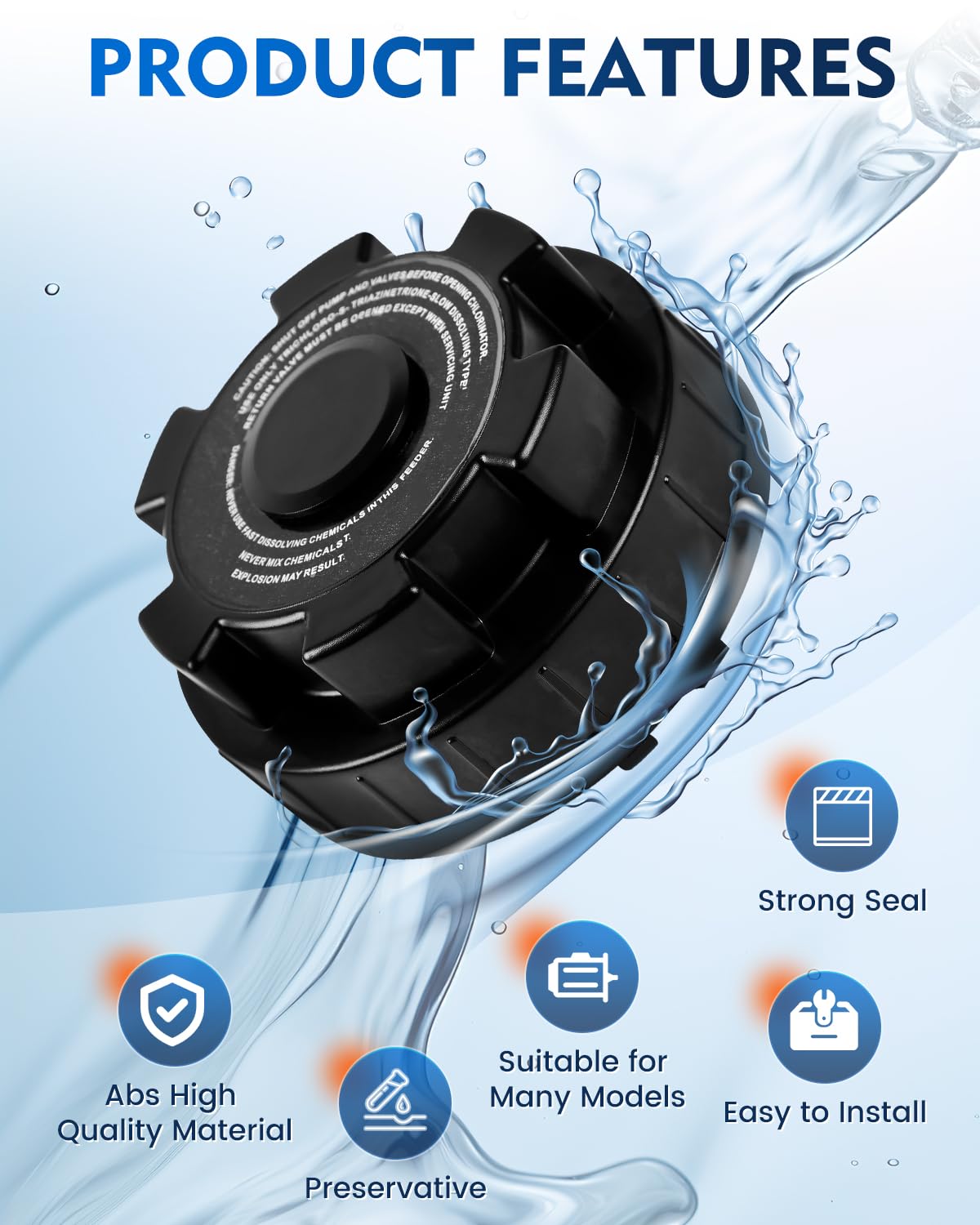 Pomeade Chlorinator Cover Compatible with Hayward Cl200 CL220 Automatic Chlorinator Feeder, ABS Material, Long Service Life, with The Chlorinator to Ensure no Leakage, Easy to Install(Black)