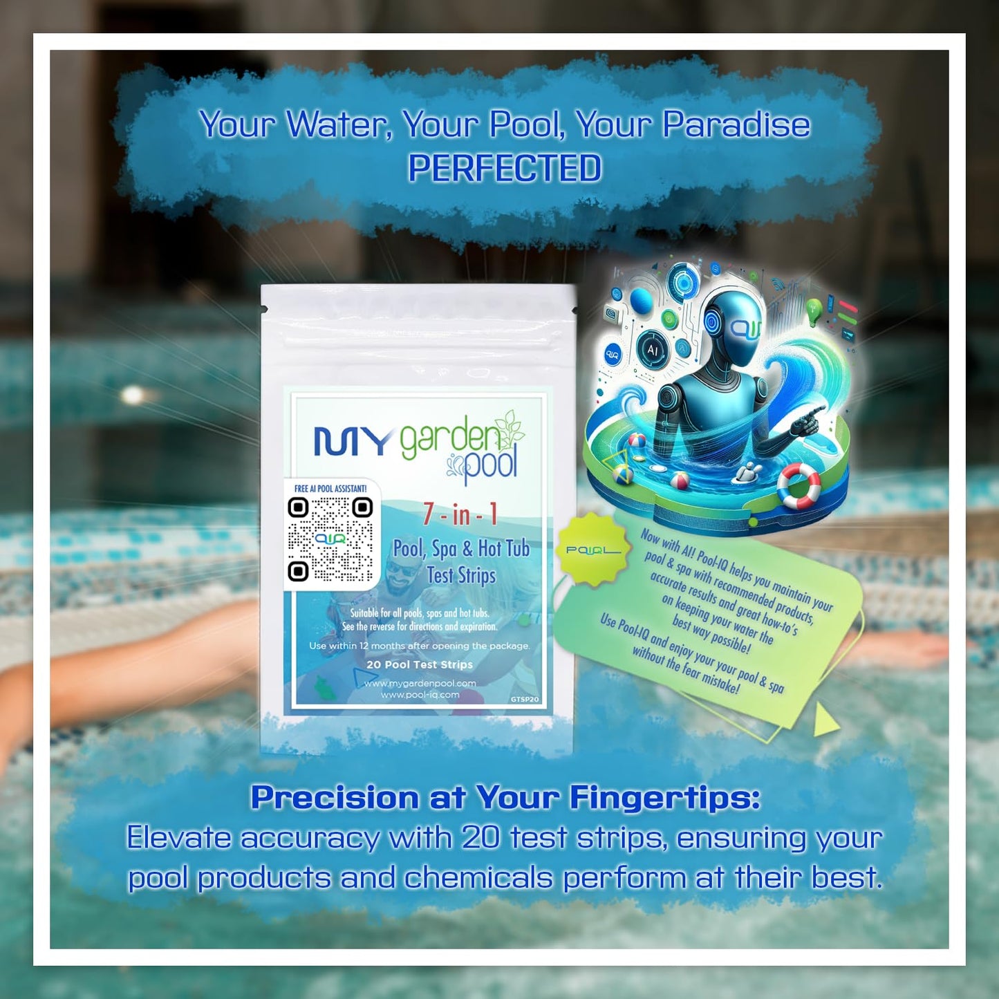 Sirona Simply Hot Tub Care Kit: Waterline Cleaner, Oxidizer, Non-Chlorine Sanitizer with My Garden Pool 20 Ct. Test Strips & Scum Sponge Flower Oil-Absorbing Sponge for Hot Tubs and Pools