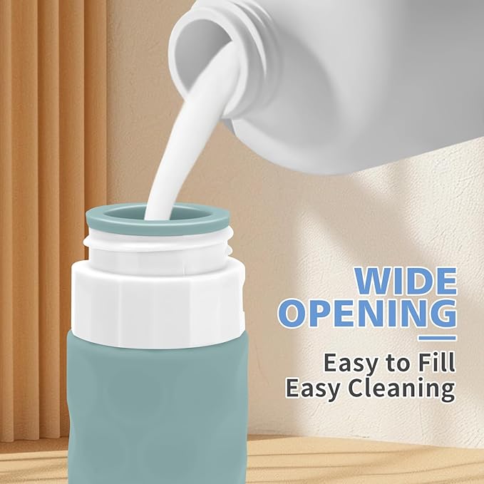 Silevoler Travel Bottles for Toiletries, 4pcs Tsa Approved 3oz Travel Size Containers, BPA Free Leak Proof Premium Silicone Bottles, Refillable Liquid Squeezable Accessories W/Toiletry Bag(Mint)