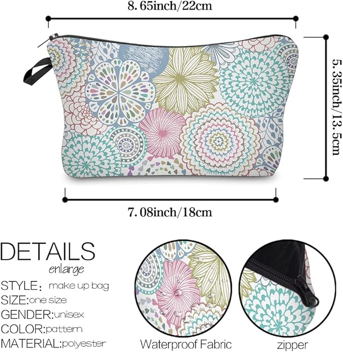 Deanfun Cosmetic Bag for Women Waterproof Cute Fashion Purse Makeup Bags Roomy Travel Toiletry Bag Accessories Organizer Gifts(51561)