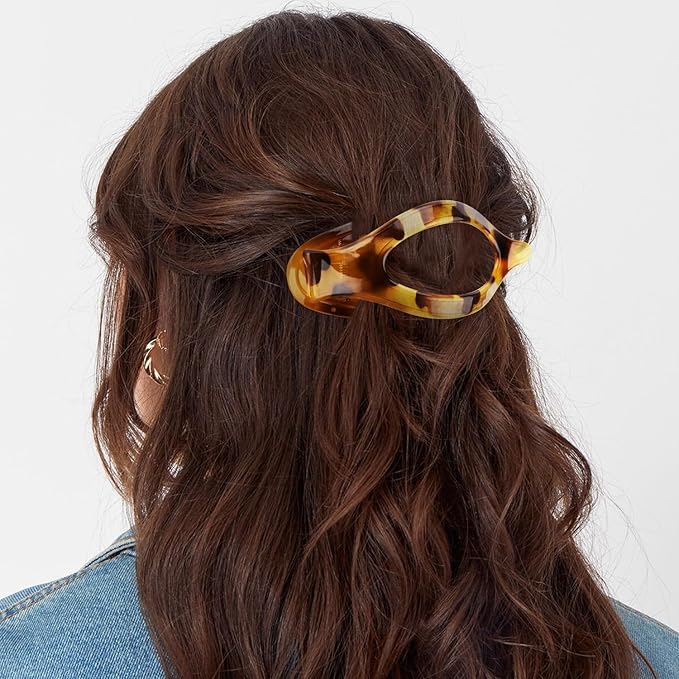 Flat Hair Clips Duckbill Large Claw Clips for Thick Medium Thin Hair 3Pcs Non Slip French Barrettes Alligator Accessories for Women Girls Leopard Black