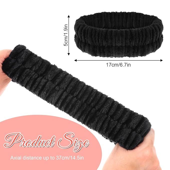 2Pcs Spa Headband, Make Up Headband Hair Headband for Face Washing Hair Bands Men Absorbent Elastic Skin Care Head Band Wrap for Women Yoga Sports Shower Exercise