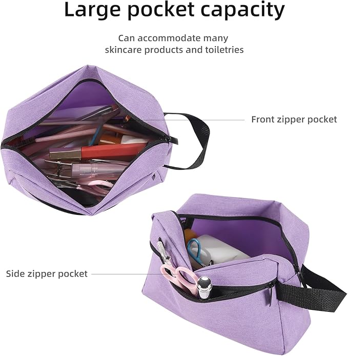 Travel Toiletry bag Toiletry bag for women men Hanging Cosmetic bag Travel accessories for Women Men (Purple)