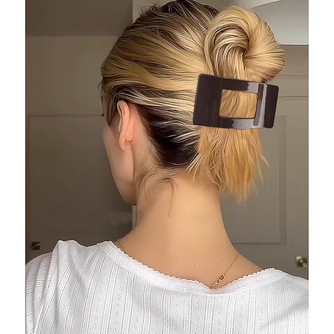 Velscrun Flat Hair Clips for Women Girls, Matte Lay Flat Claw Clips, Strong Hold Large Side Hair Clip All Hair Types, French Duck Billed Non Slip Grip Daily Styling Hair Jaw Claw Clip Natural Color