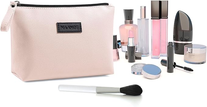 Cosmetic Bags for Women Small Makeup Bag for Purse Pu Leather Makeup Pouch Travel Makeup Bag with Zipper Make Up Bag for Travelling