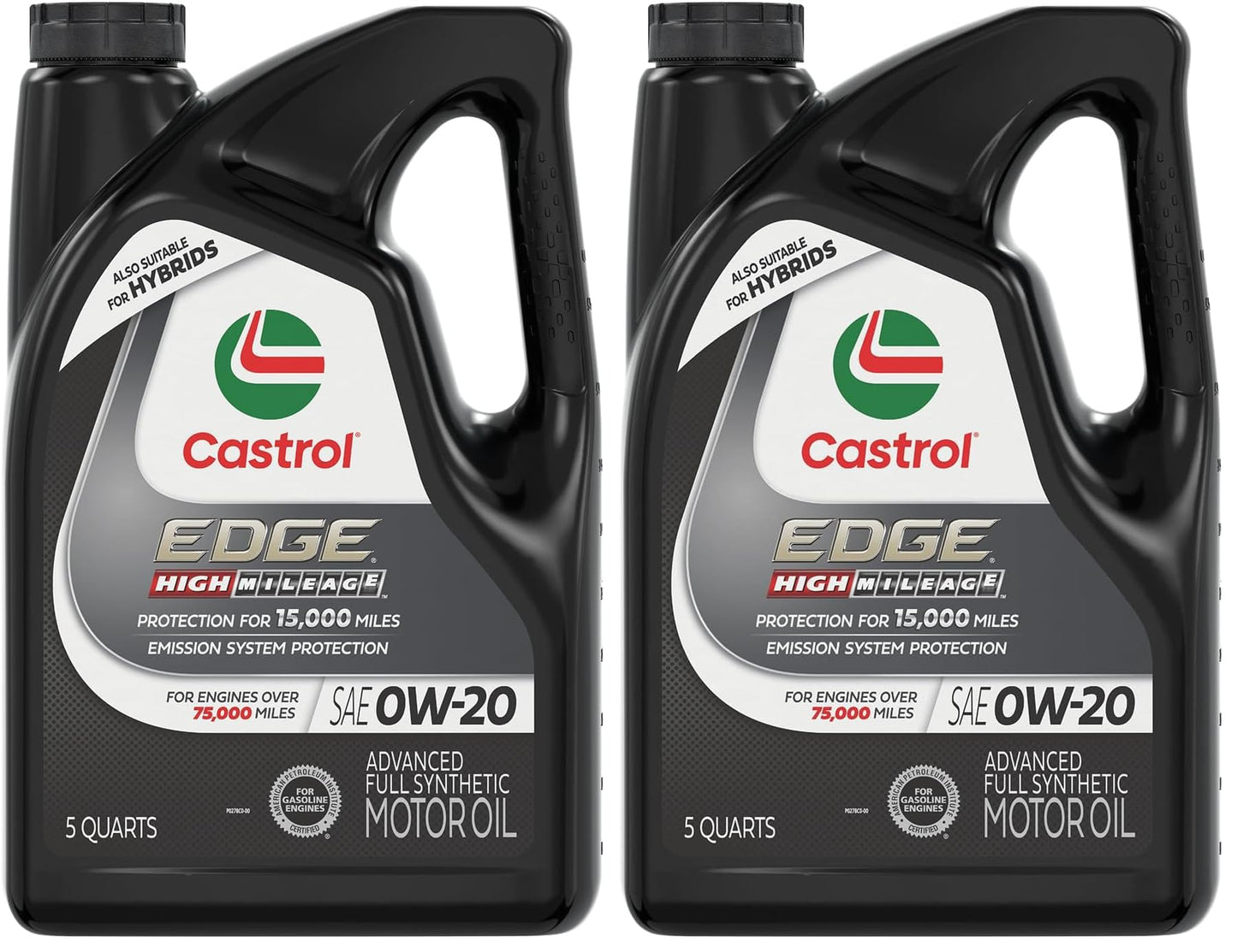 Castrol Edge 0W-20 Motor Oil | High Mileage | Advanced Full Synthetic | 5 Quarts | Pack of 2