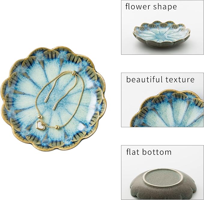 Jewelry Dish Tray, Ring Dish, Ceramic Trinket Tray, Key Bowl, Decorative Plate, for Friends Sisters Daughter Mother