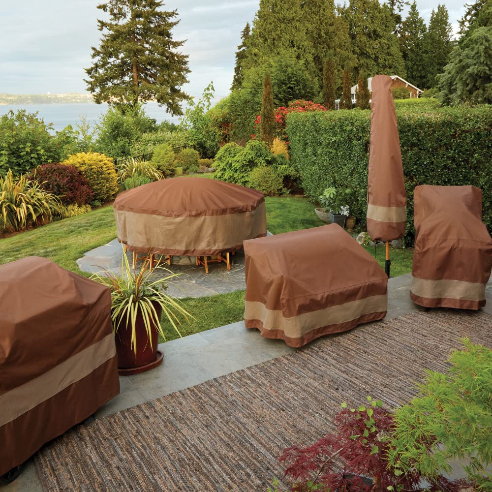 DUCKCOVERS Ultimate Waterproof 26 Inch High Back Patio Chair Cover, Stackable Chair Covers