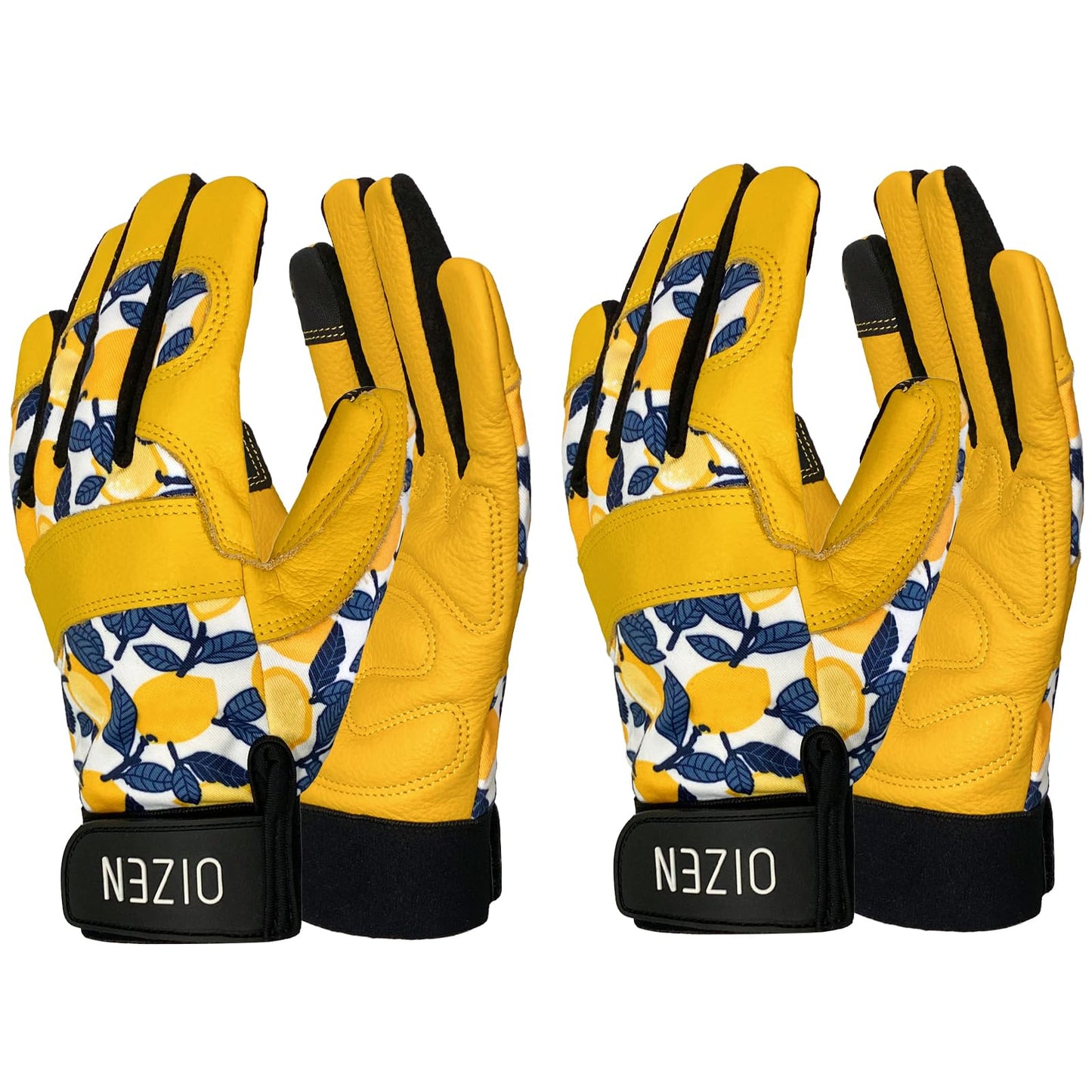 2 Pair Cowhide Leather Thorn Proof & Puncture Resistant Gardening Gloves for Women and Men, Touchscreen Compatible Working Gloves for Weeding, Digging, Planting, Gardening Gifts for Women (Medium)