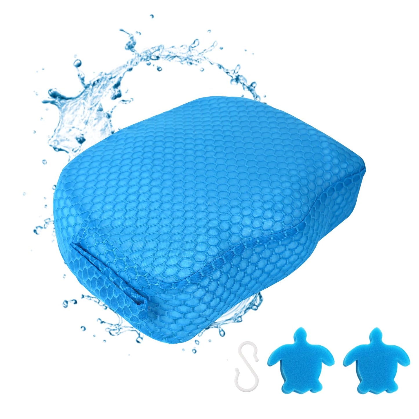 Hot Tub Booster Seat, Weighted SPA Booster Seat Cushion for Adults, 3D Air Mesh Inflatable Hot Tub Seat Accssories with Non-Slip Micro Dot Bottom,Indoor or Outdoor Quick Dry Hot Tub Pillow
