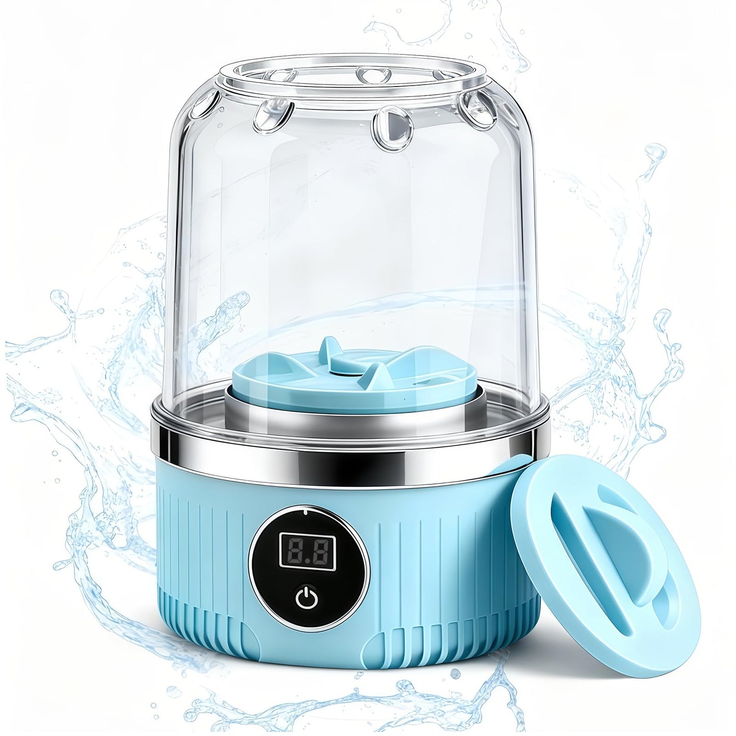 KiiDAS Portable Mini Washing Machine - 2025 Upgraded Washer for Underwear, Bra, Socks - Rechargeable Cordless Laundry Cup - Compact Travel Washers