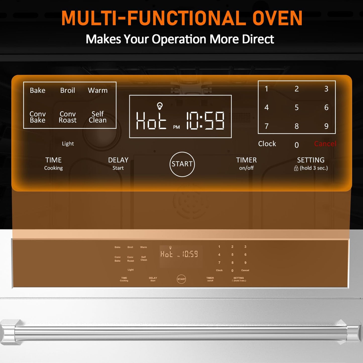 30 Inch Electric Single Wall Oven, Professional True Convection with AirFry and 360° Rotisserie, Spacious Self-Cleaning Cavity in Fingerprint-Resistant Stainless Steel, Silver