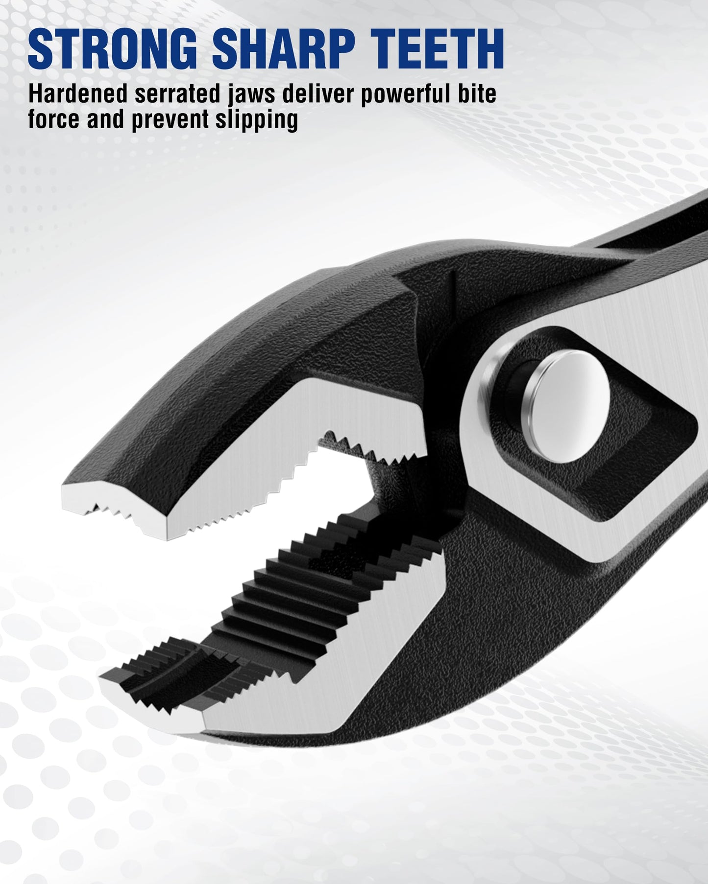 WORKPRO 8.5 Inch Slip Joint Pliers, High Carbon Steel Pliers Tool with 4-Modes Adjustment, TPR Handle, Box-joint Design, Diamond-Grip Jaws with Nail Puller Teeth For Maximum Grip