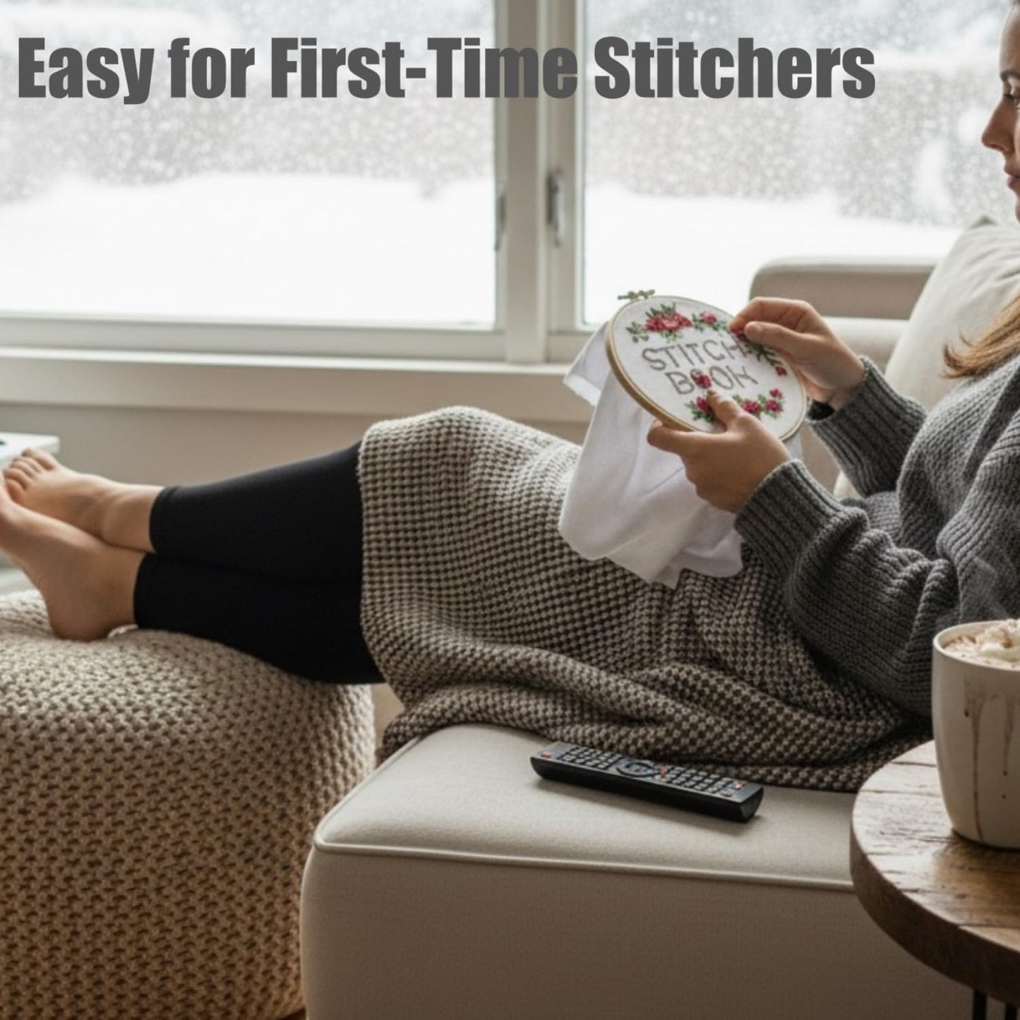 TenDawn Basic Embroidery Starter Kit – 12 Essential Stitches, Fabric Practice Book for Beginners, Easy Entry Sewing Set