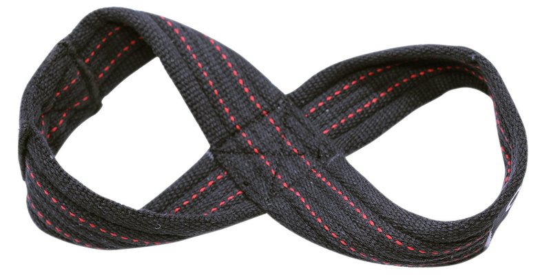 Deadlift Straps Figure 8 Loop Lifting Straps The #1 Choice for Power Lifters weightlifters workout Enthusiasts (Black with RED Strips, 70 cm Up to 8.0" Wrist Circumference)