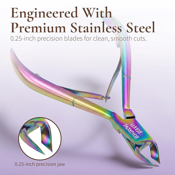 Professional Cuticle Cutter Stainless Steel Cuticle Nippers with Sharp Blades and Double Spring Cuticle Clippers - Nail Cuticle Trimmer Tool for Manicure & Pedicure Beauty at Home/Spa/Saloon
