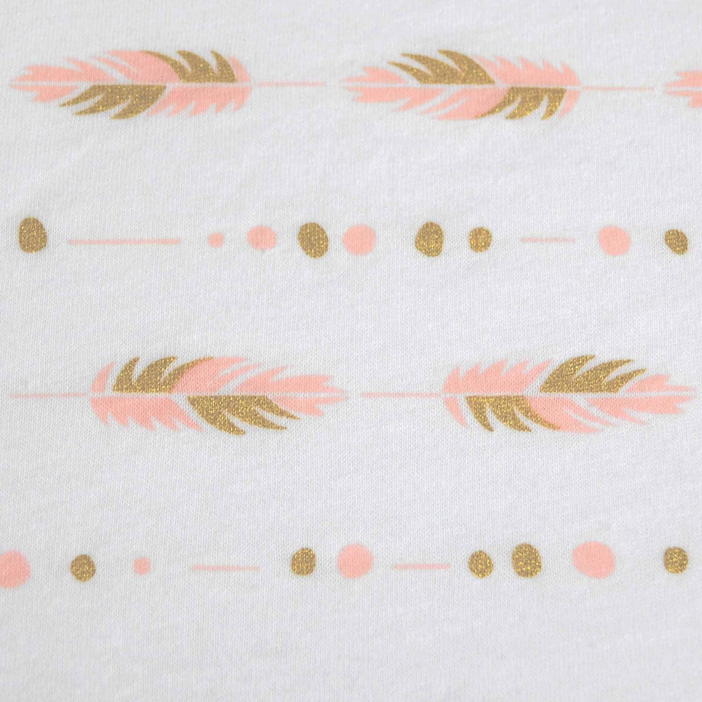American Baby Company 2 Pack Fitted Crib Sheets 28" x 52", Soft Breathable Neutral 100% Cotton Jersey Sheet, Sparkle Gold/Pink Feathers/Arrows, for Boys and Girls, Fits Crib and Toddler Bed mattresses