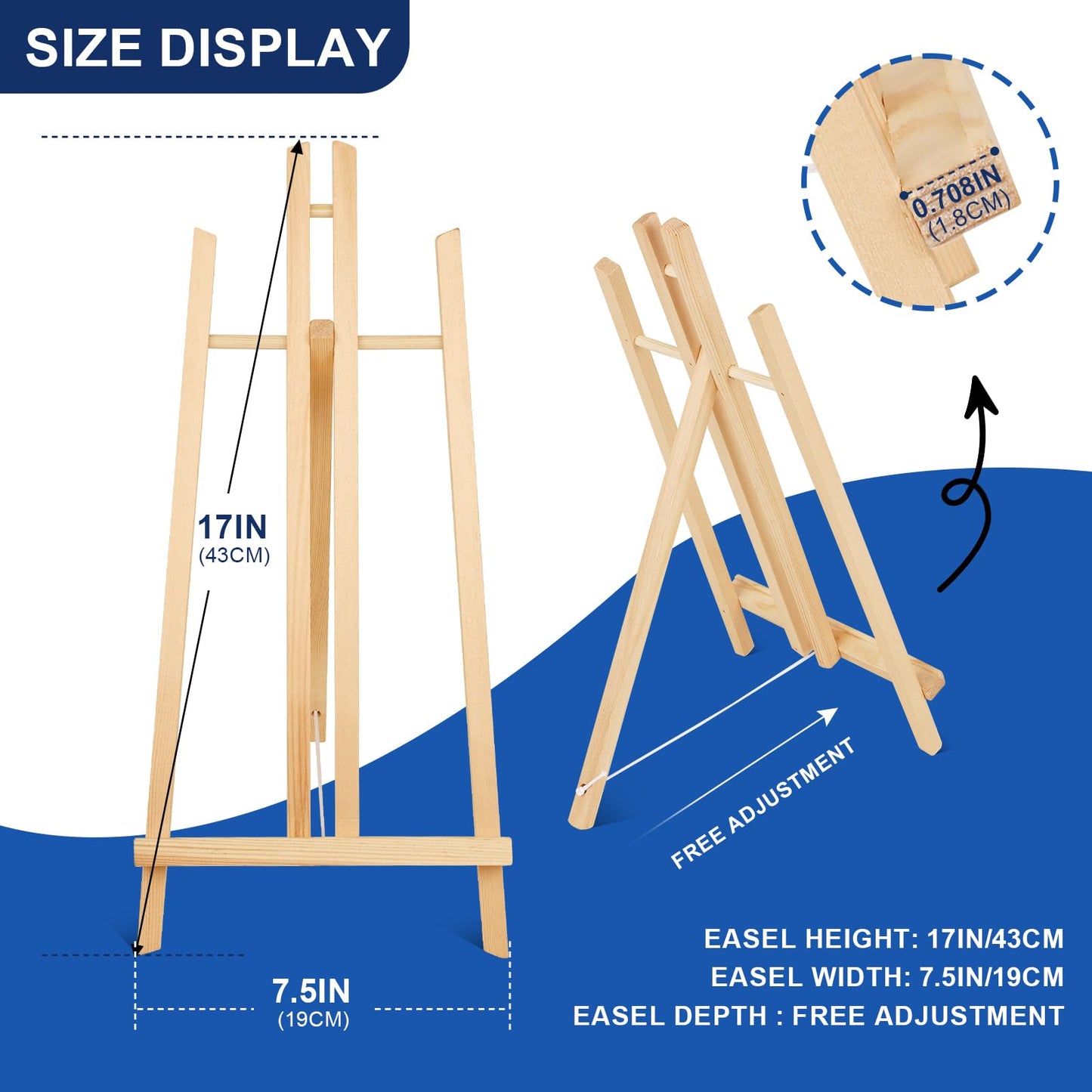 ESRICH 15pcs 17 Inch Tabletop Easels, Easel Stand for Painting,Tripod, Paint Party Easel, Kids Student Desktop Easel for Painting,Paint Easel for Canvas Paints