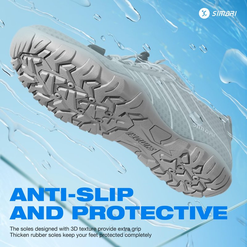 SIMARI Water Shoes for Women Men - Barefoot Quick-Dry Aqua Socks | Lightweight Swim Shoes for Surfing, Swimming, Beach Sports, Kayaking, Diving | Non-Slip Design