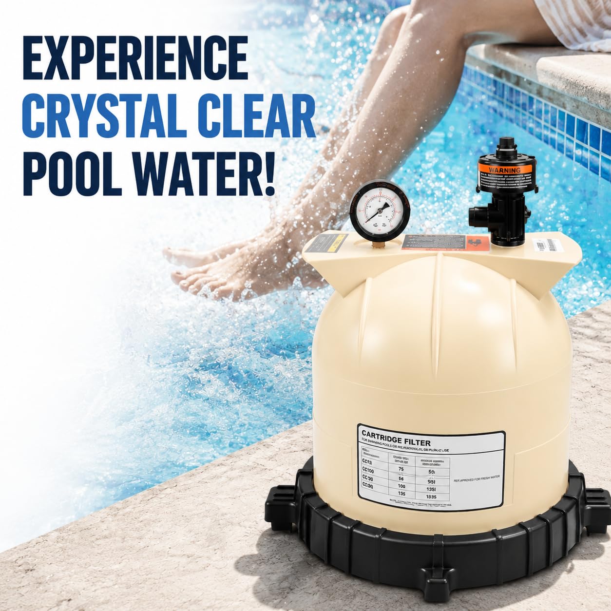 LOTMOVE Pool Filter Lid Assembly Kit Compatible with Pentair Clean & Clear CC75 CC150 CC200 Filters, Includes 178561 Lid, 190058 Pressure Gauge, 9820980 Air Relief Valve & 59052900 Lock Ring