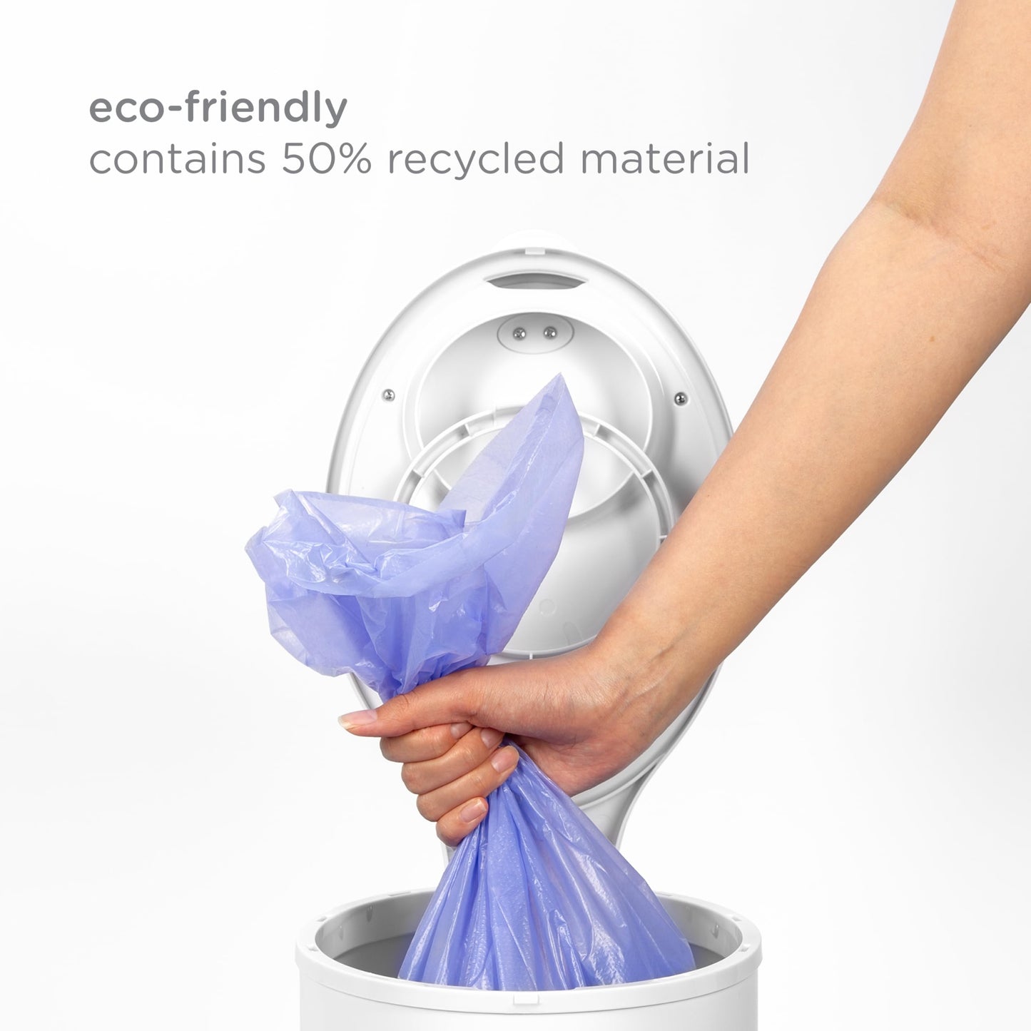 Ubbi Diaper Pail Plastic Bags, Disposable Baby Waste Bags, 3 Pack, 75 Count, 13-Gallon Bags