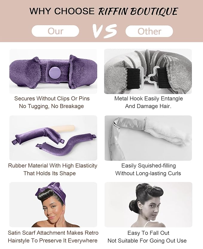 Littles Heatless Curls Overnight Rods Velvet Hair Curler to Sleep in No Heat Heatless Curling Iron Foam Sponge Flexi Rods Hair Rollers for Long Short Hair Care Styling Tools