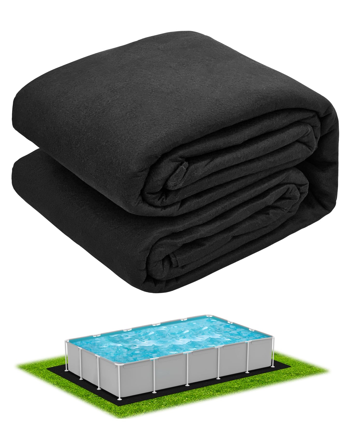 Mosenpol 9' × 18' Rectangle Pool Liner Pad for Above Ground Pool, Durable Pre-Cut Under Pool Padding, Puncture Protection and Extend Liner Life