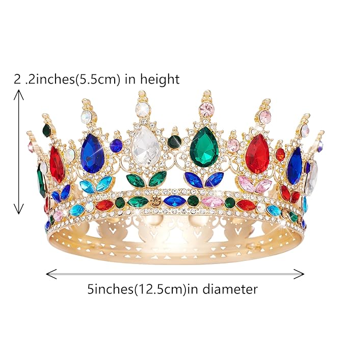 YOUlDIANZI Queen Crown Rhinestone Wedding Crowns and Tiaras for Women Costume Party Hair Accessories Princess Birthday Crown Crystal BridalCrown