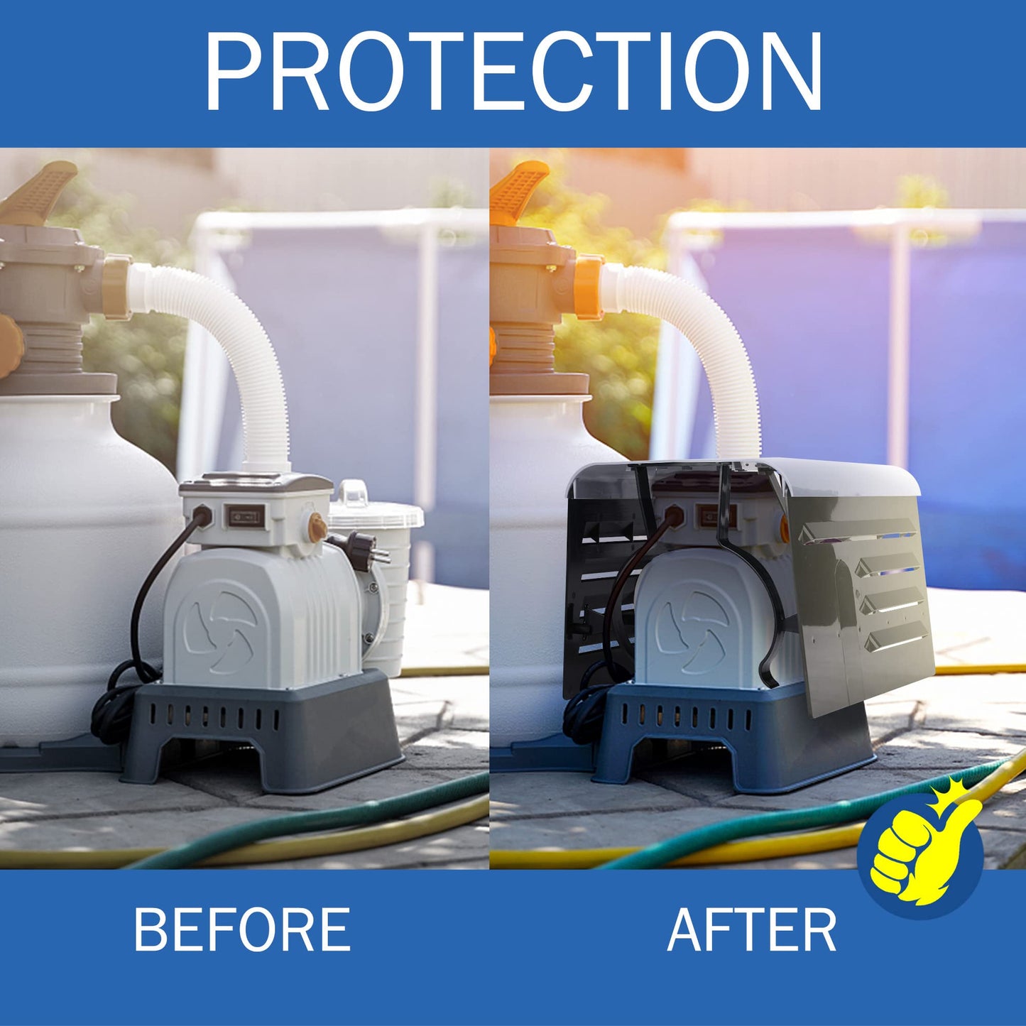 Pool Pump Covers for Outside Units - ABS Adjustable Pool Pump Motor Cover - Swimming Pools Motor Cover for Above Ground Protection