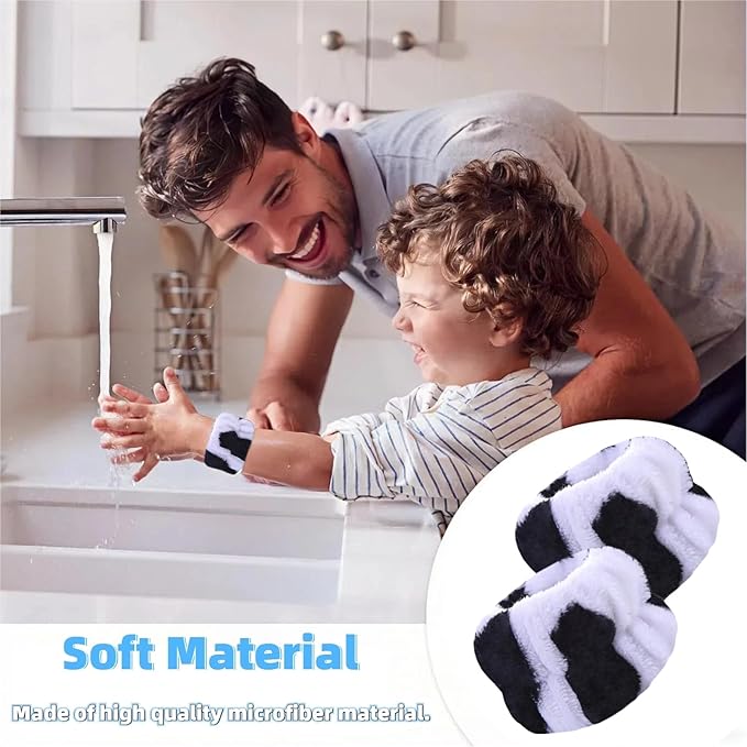 2 Pairs Wrist Washband for Women Washing Face, Wrist Spa Washband Absorbent Wristbands, Prevent Liquids from Spilling Down Your Arms