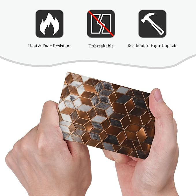 Bvtewkhz Brown Abstract Luxury Modern Geometric Cubic Marble No Device Single Blank Decorative Light Switch Covers Electrical Faceplate Switch Plates for Bathroom Kitchen Home