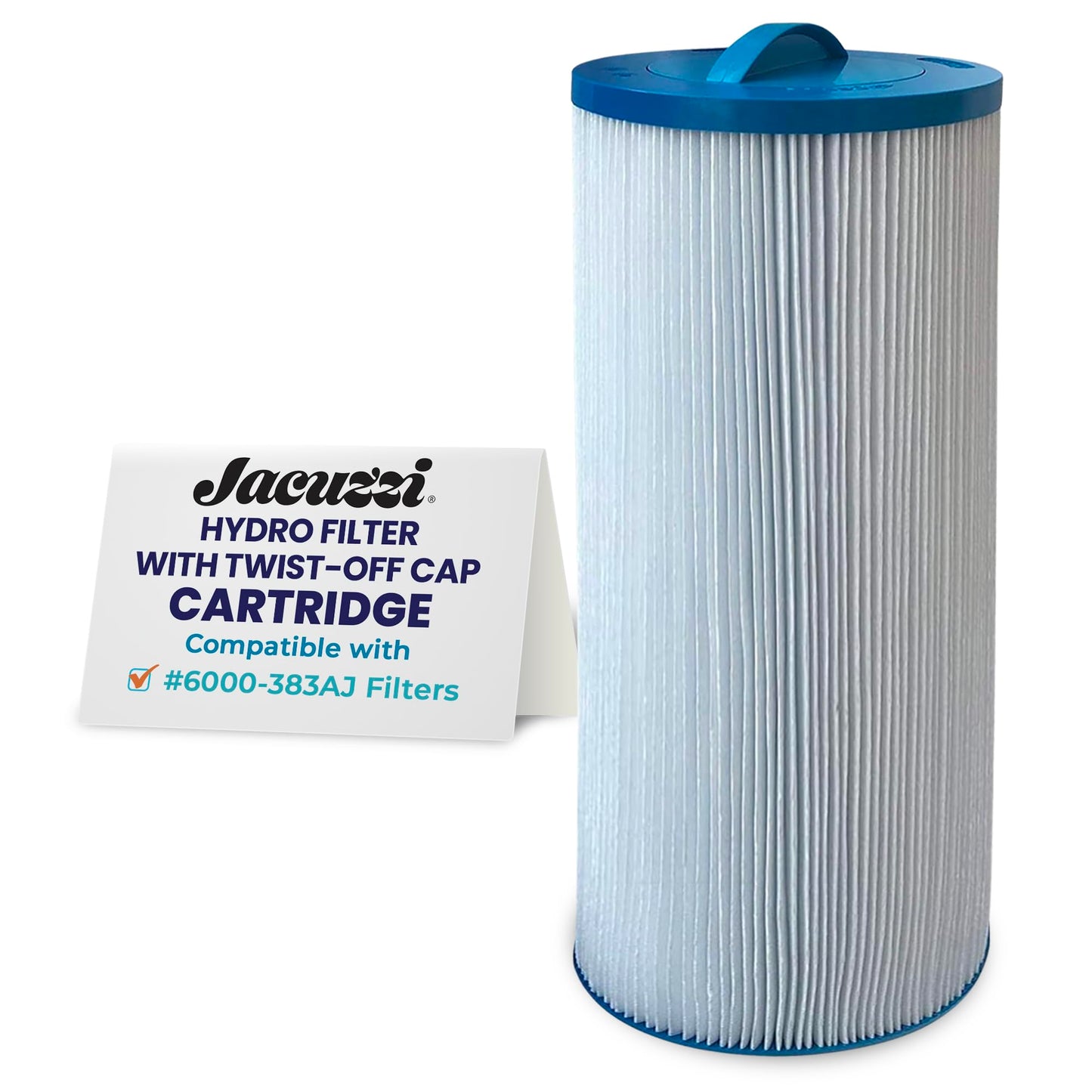 Jacuzzi ProClear 6000-383AJ Hot Tub Replacement Filter Cartridge Fits J-300, J-400, J-500, J-LX (2002+) - Hydro Filter with Twist-Off Cap, OEM Accessories & Replacement Parts, 60 Sq Ft, 1 Pack