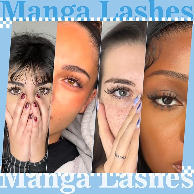 Manga Lash Clusters Kit 8-18mix Spiky Fairy Lash Clusters Kit Ultra-Thin Band Manga Lashes Eyelash Clusters Kit With Lash Bond And Seal DIY at Home(Fairy06 Kit)