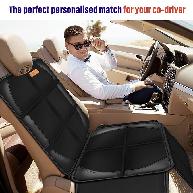 Bacgnyer Car Seat Protector, 2 Pack of Seat Protectors, Thickest Padded 600D Fabric Padding, Waterproof, Durable, Anti Slip Backing, Child Seat Protection, Suitable for Babies, Toddlers, Children