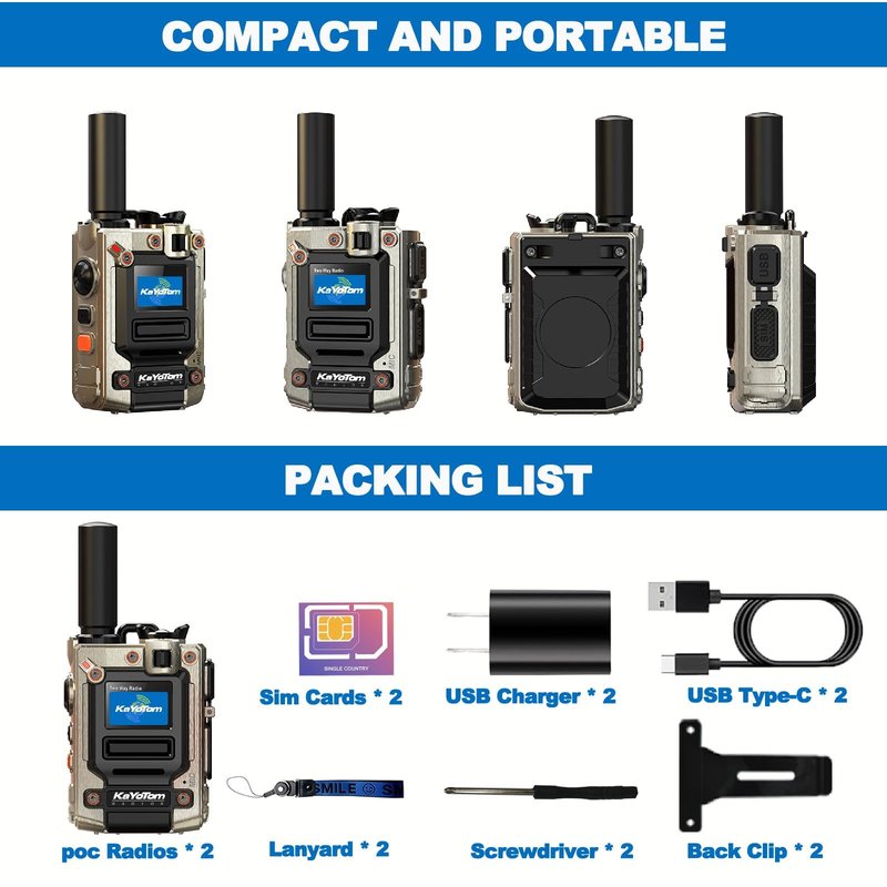（Lifetime Free） Nationwide Walkie Talkie - Rapid PTT Unlimited Range Long Distance Global POC Two Way Radio for Family, Business, Outdoor Use, FCC Certified, Durable with Long Battery Life（9-Pack）