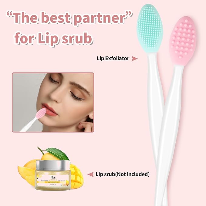 3 Pcs Facial Cleansing Brush,Lip Scrub Brush,Silicone Face Mask Brush for Face Scrubber & Lip Scrubber,For Massaging,Exfoliating,Remove Blackheads,Makeup Skincare Removal,DIY Mask