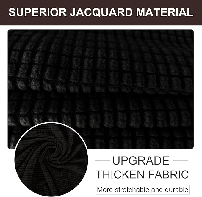 U-NICE HOME Stretch Couch Cover Sofa Cover Sofa Slipcover Furniture Protector for 4 Cushion Couch Sofa Pet Friendly(Oversized Sofa, Black)