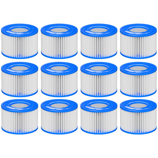 Macaberry Type Ⅵ Hot Tub Spa Filter Replacement Compatible with Lay-Z-Spa, Coleman SaluSpa 90352E 58323, Inflatable Hot Tub, Swimming Pool Pump Filter Type Ⅵ Cartridge, 12 Pack