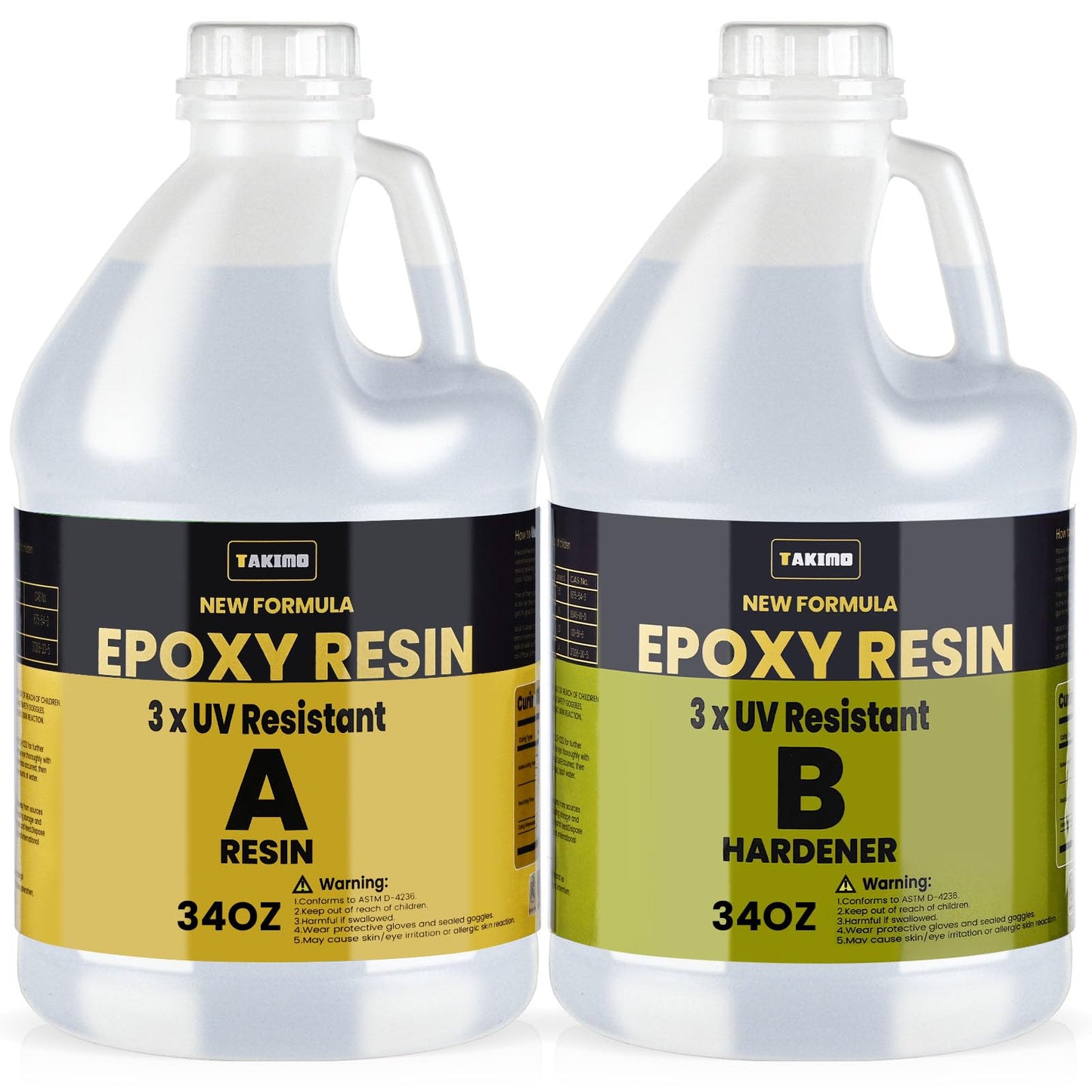 68OZ 3×UV Resistant Resin Kit,No Bubble & Crystal Clear Epoxy Resin for Coating, Casting, Table Top,DIY, Bar Top, River Tables, Resin Art, Wood with High Gloss Finish