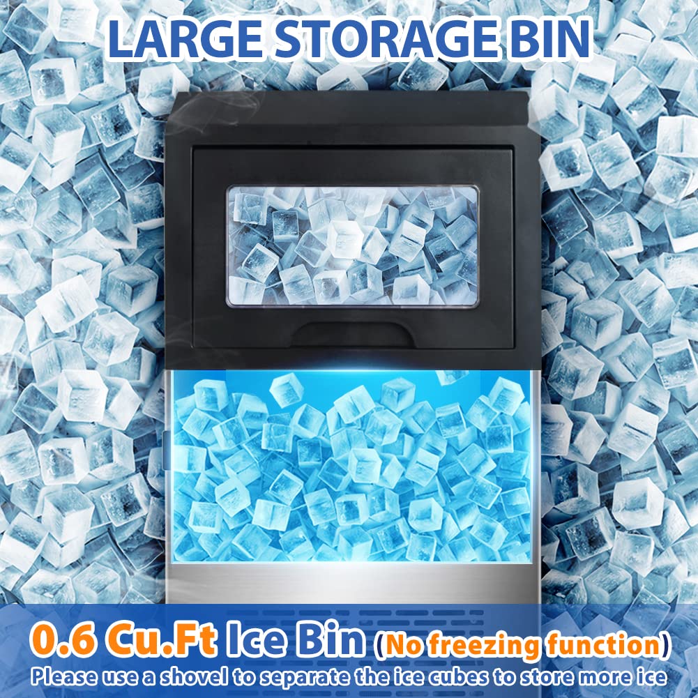 Ice Maker Machine Countertop, Portable Ice Maker with 26lbs/24Hrs, 9 Cubes Ready in 7 Minutes, Self Cleaning, Transparent Window, LifePlus Ice Cube Maker for Home Kitchen Office Bar